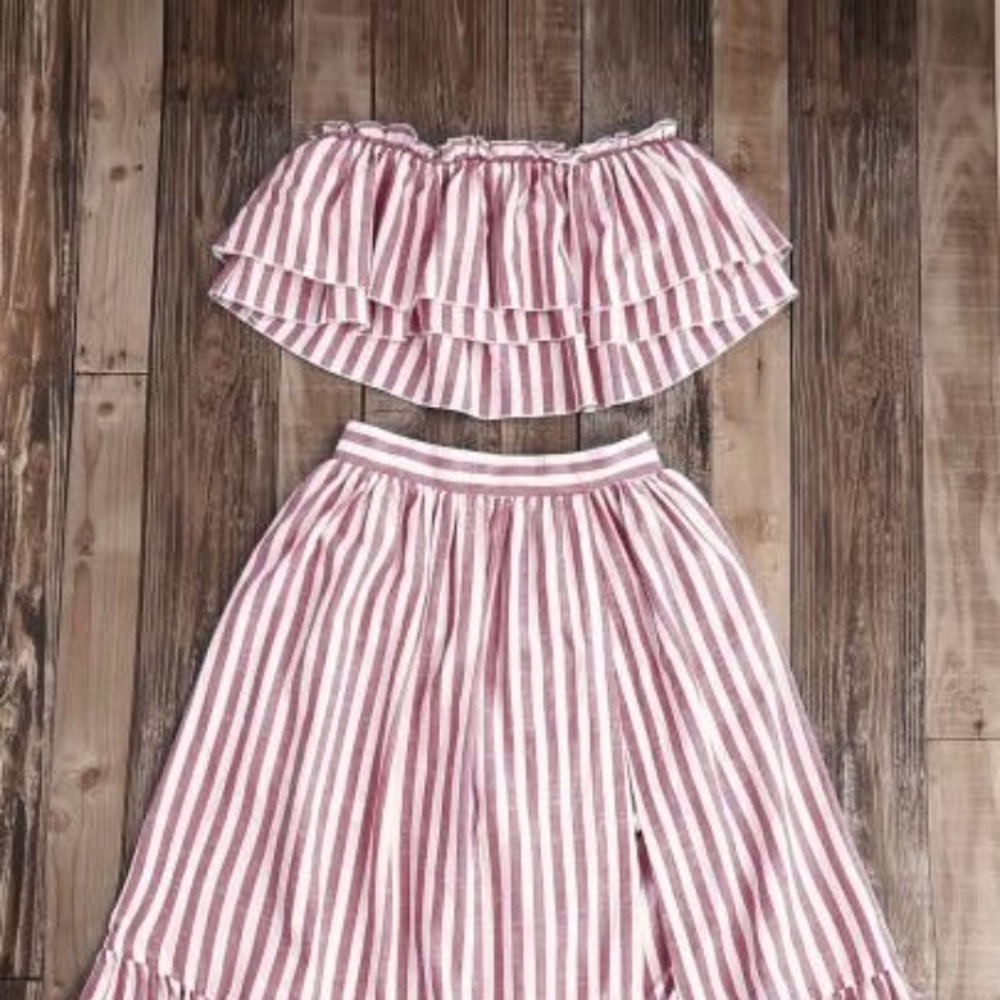 Striped Flyaway Bandeau Top